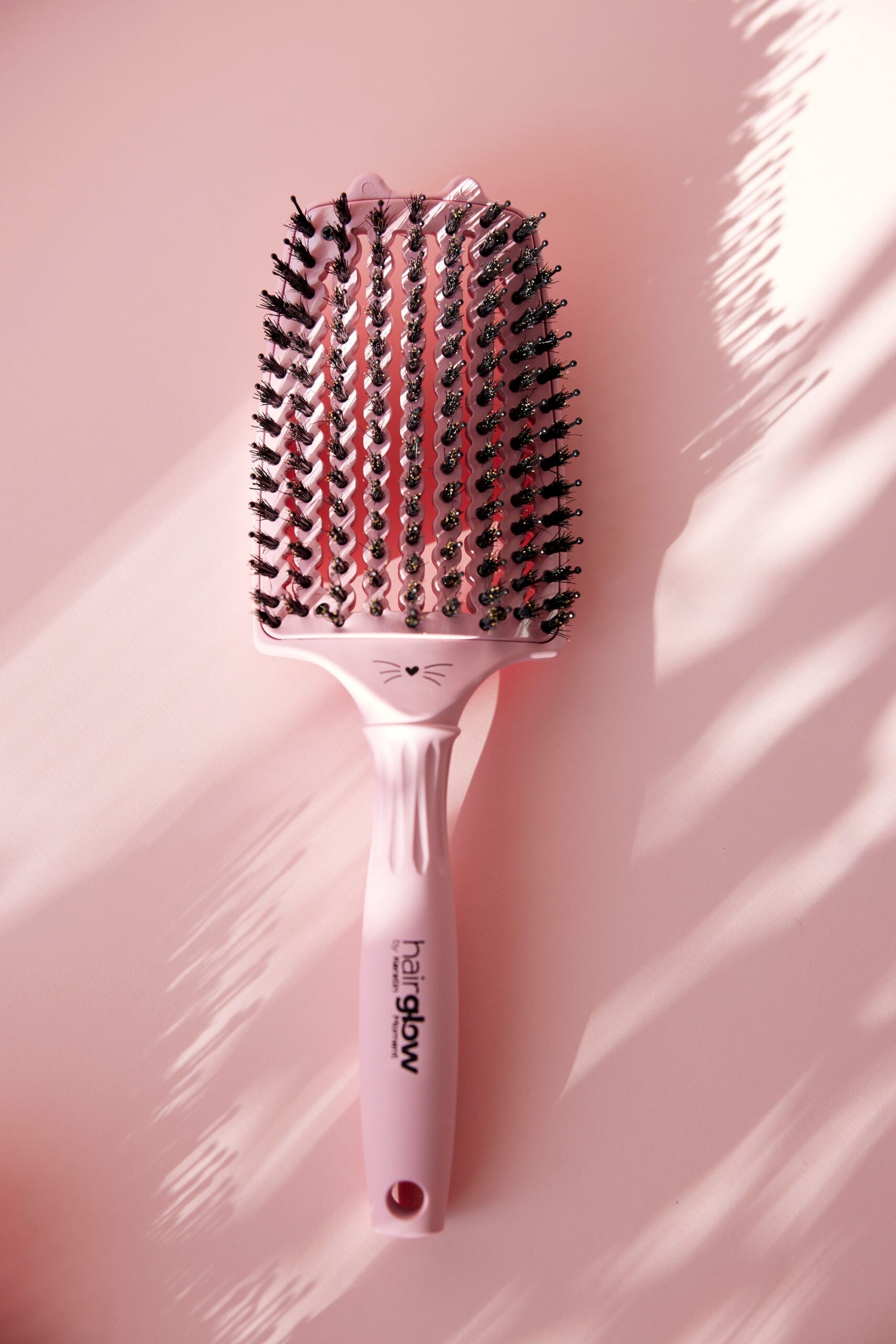Meow Brush - szybkie modelowanie włosów z wentylowaną konstrukcją Różowa HairGlow szczotka Meow Brush - szybkie suszenie i łatwe czesanie