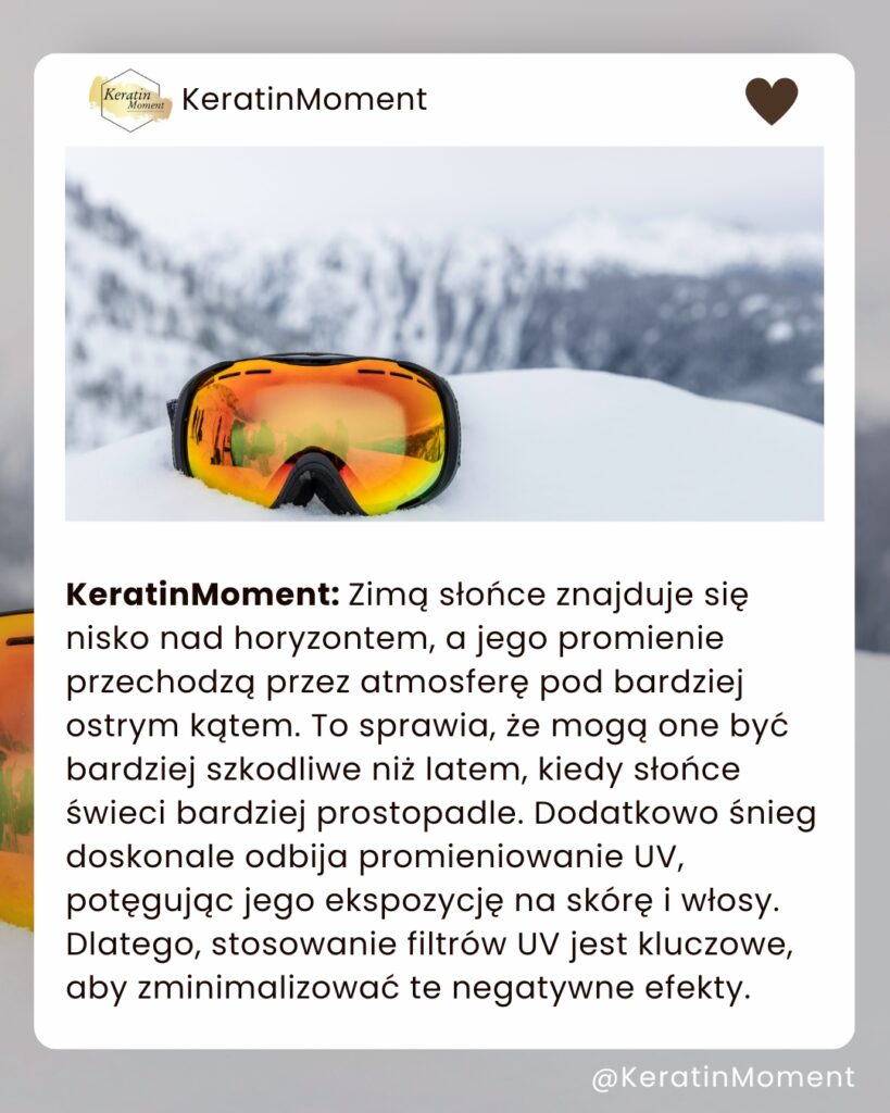 Czy warto stosować filtry UV do włosów w zimie? 7 Zimowa ochrona włosów mgiełką UV pod czapkę po keratynowym prostowaniu w Bielsku-Białej.