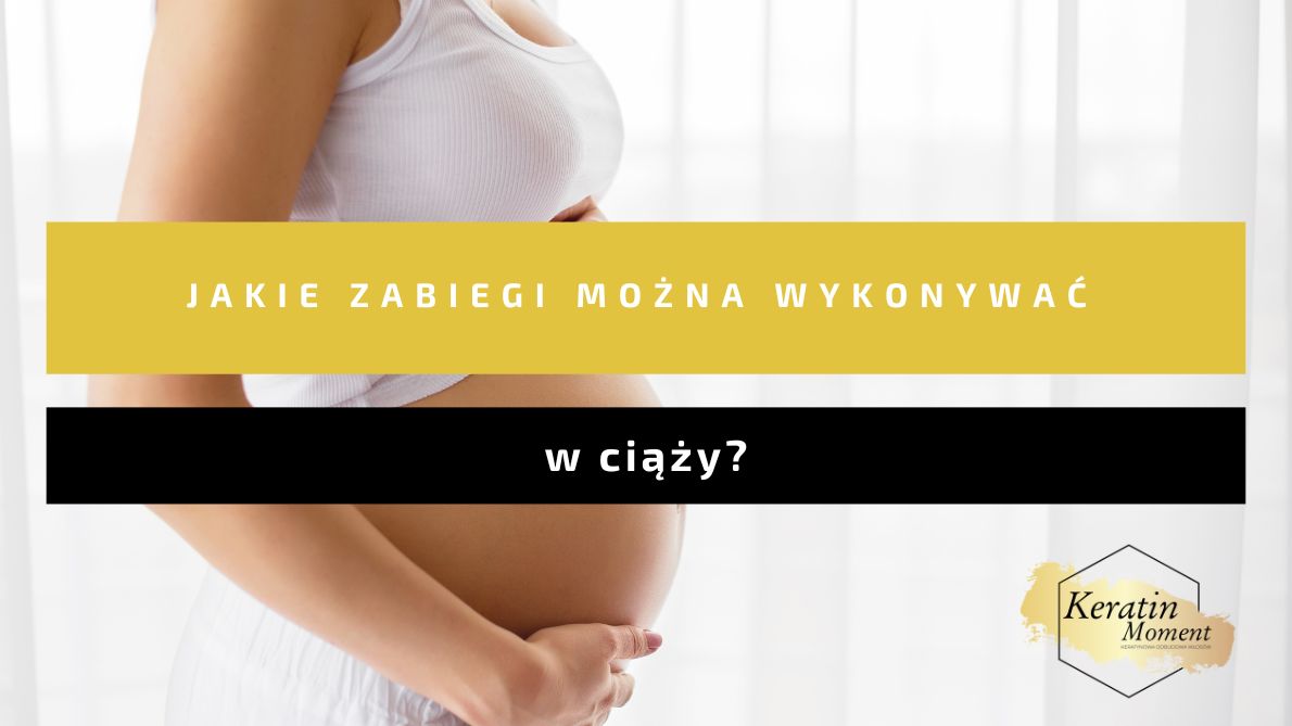 Kobieta w ciąży stosująca bezpieczny szampon i odżywkę do włosów