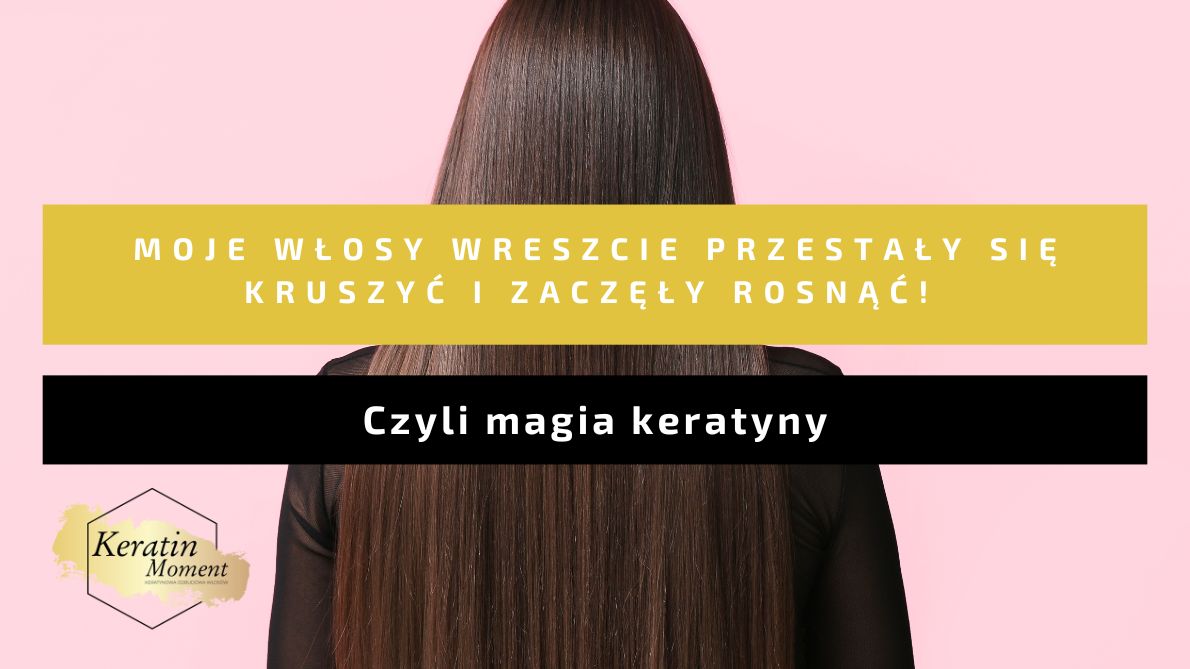 Kobieta z długimi, lśniącymi włosami po zabiegu keratynowym prostowaniu