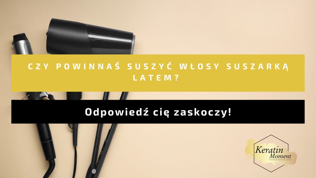 Kobieta susząca włosy suszarką