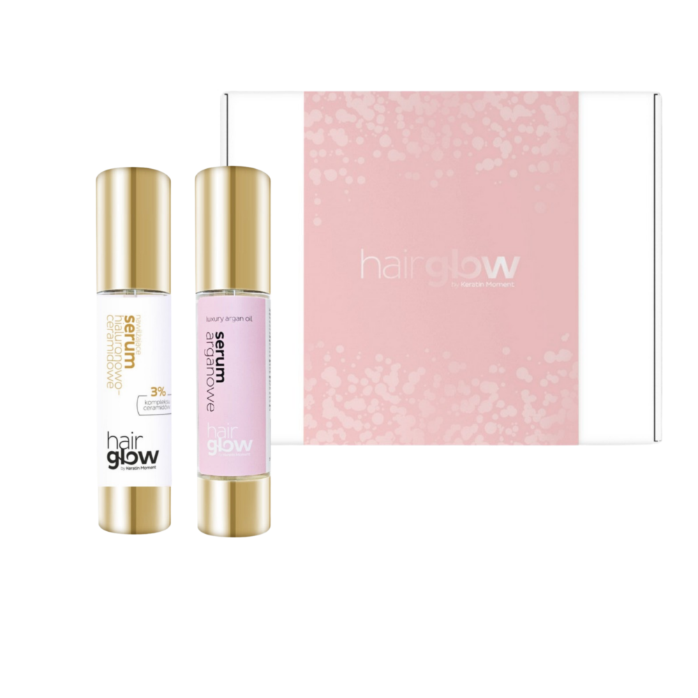 HairGlow zestaw prezentowy serum agranowe + nawilżające serum z ceramidami i kwasem hialuronowym