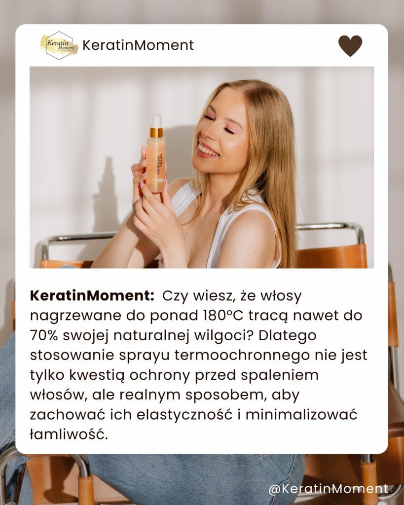 stosowanie sprayu termoochronnego nie jest tylko kwestia ochrony przed spaleniem wlosow ale realnym sposobem aby zachowac ich elastycznosc i minimalizowac lamliwosc