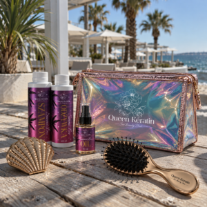 keratin queen zestaw po zabiegach szampon i odzywka w kosmetyczce